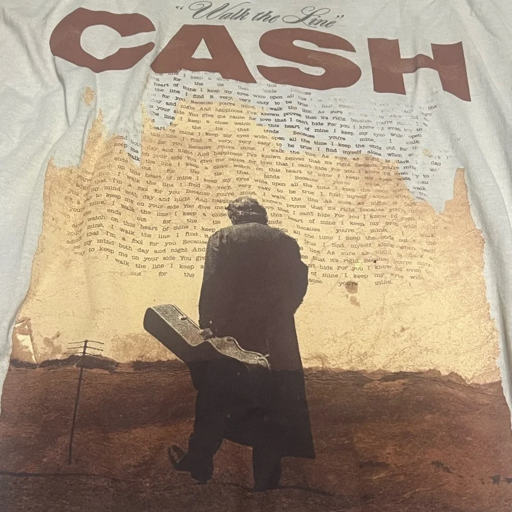 Johnny Cash I Walk The Line Urban Outfitters Oversized L/XL T-Shirt - Picture 3 of 4